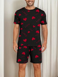 Couple'S Matching Love Letter Print Sleeveless Dress for Women Or Short-Sleeve Shorts Homewear Set for Men, Available in One Set for Either Gender.
