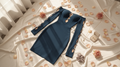 Pearl-Embellished Net Lingerie Dress – Long Sleeve, Openwork Design