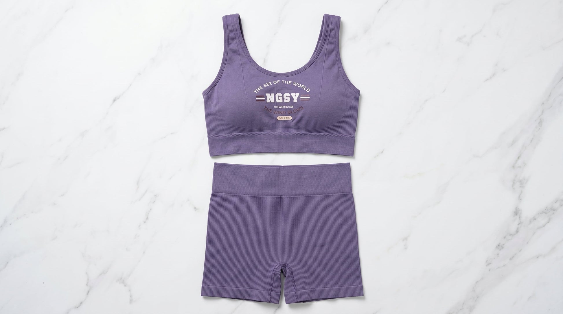Women's Ribbed Sports Bra & Bike Shorts Co-ord Set | Activewear Matching Set — Secret Archive