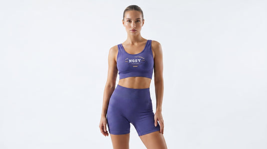 Women's Ribbed Sports Bra & Bike Shorts Co-ord Set | Activewear Matching Set — Secret Archive