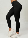V-Shape Back & Butt-Lifting Leggings - Black, Stretchy Yoga Pants with Ruched Design for Fitness and Yoga,